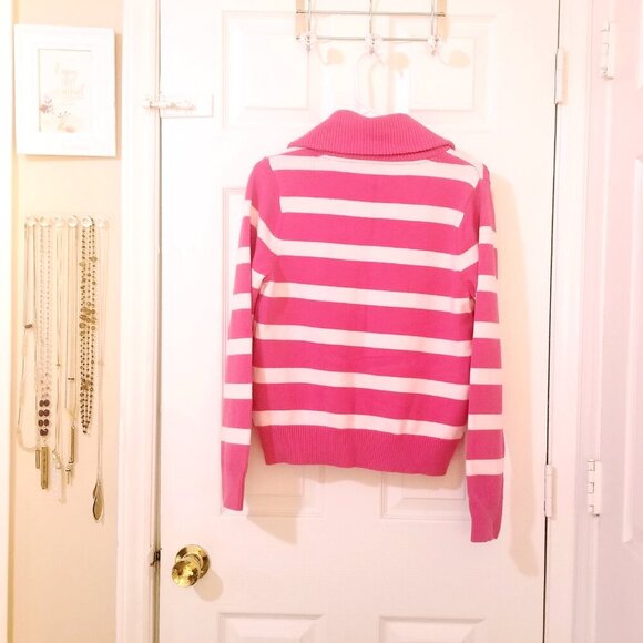 ON 34TH Women's Quarter-Zip Sailor Collar Sweater - Fuschia Combo - Picture 4 of 11